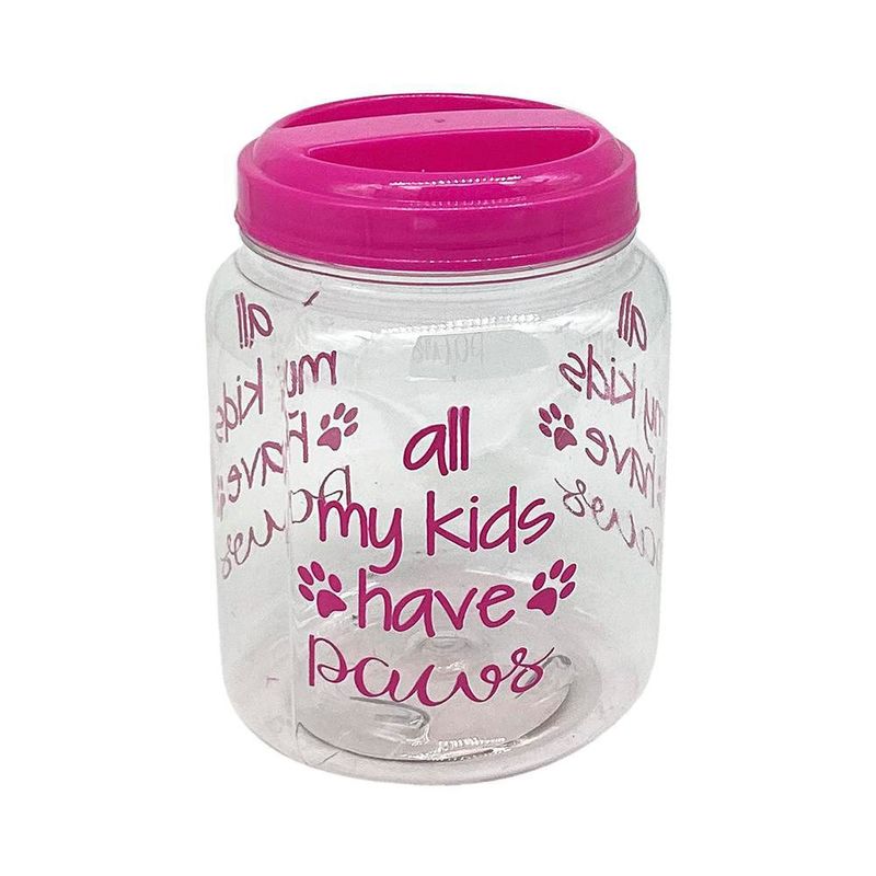 Bote para Snacks de Mascotas con Tapa Rosa 32 Onz