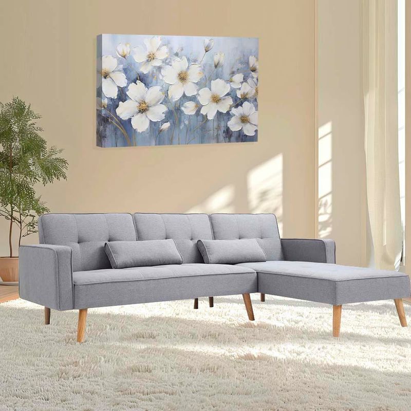 Sofá Cama en L Farley Gris 238x166x77 Cm