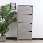 Zapatera de 4 Niveles con Puertas Roble