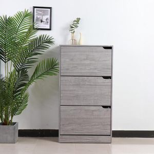 Zapatera de 3 Niveles con Puertas Roble