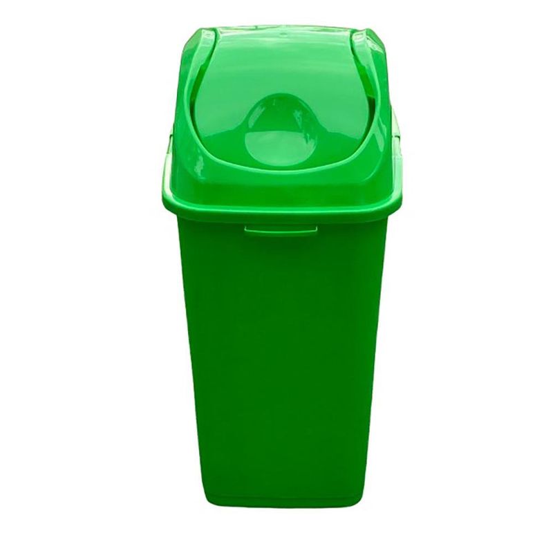 Bote con Tapa Vaivén Color Verde 50 L