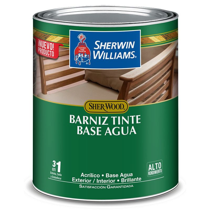 Barniz A Base De Agua Para Madera 3 EN 1 1/4 Gal - Sherwin Williams
