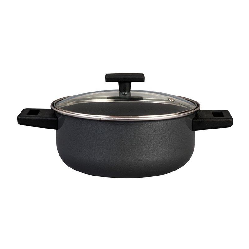 Olla Arrocera Euro Color Negra de 24 Cm