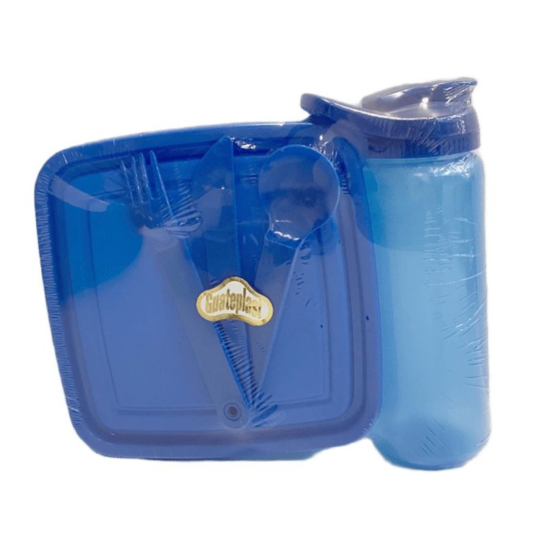 Set Tazón Cuadrado y Pachón Azul