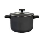 Olla Euro Duramax de 22 cm con Tapadera de Vidrio Color Negro