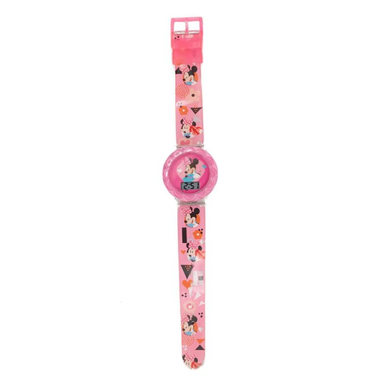 Reloj Minnie LCD con Bisel Rosa Infantil