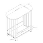 Mesa Auxiliar Ovalada Blanca para Sala