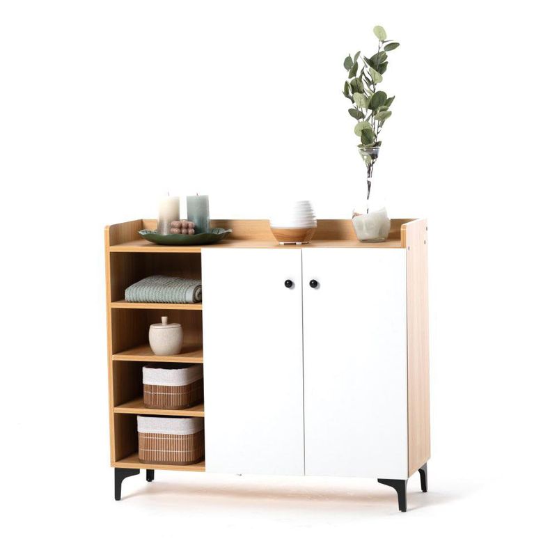 Mueble Multiusos para Cocina Color Blanco y Café Claro