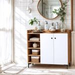 Mueble Multiusos para Cocina Color Blanco y Café Claro