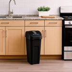 Basurero de Plástico con Tapa Abatible para Desechos No Reciclables Negro 50 Litros