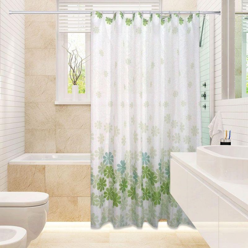 Cortina Verde Polyester para Baño