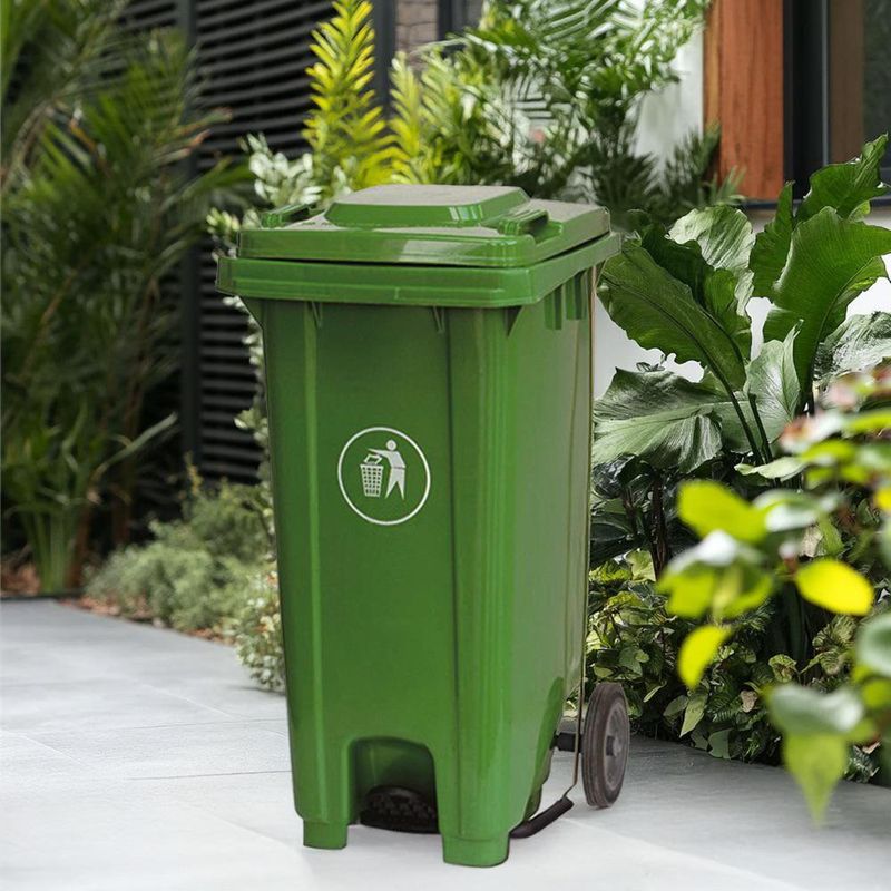 Basurero de Pedal Centrado Verde de 20 L