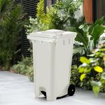 Basurero de Pedal Centrado Blanco de 20 L