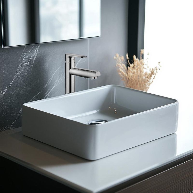 Grifo Monomando Alto para Lavabo con Acabado Cromado