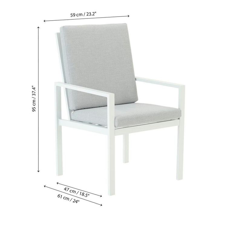 Set de 2 Sillas con Brazos Blancas Atenas