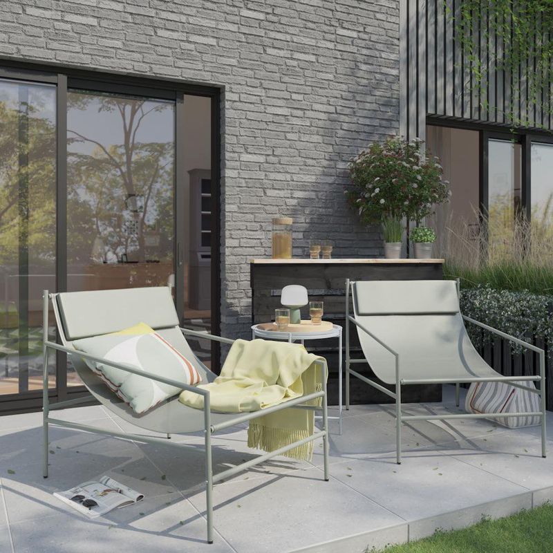 Silla de Jardín Rio de Acero de 67.5 x 75 x 96.5 cm Color Verde