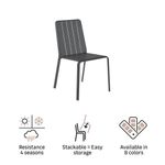 Silla de Jardín sin Brazos Gris Idaho Lima