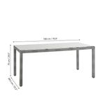 Mesa de Comedor Sion Color Gris de 180 x 89.5 x 75 Cm
