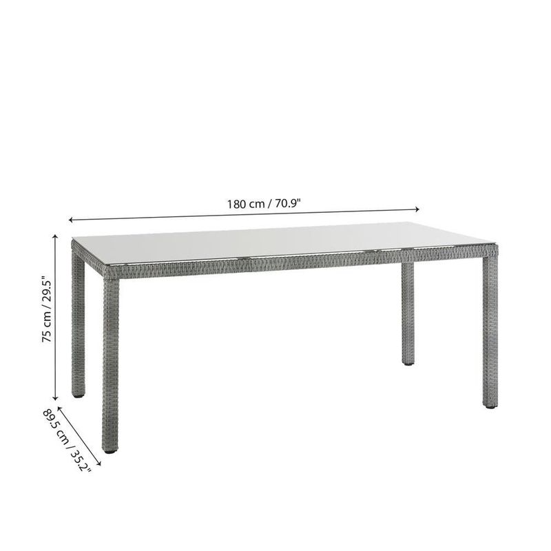 Mesa de Comedor Sion Color Gris de 180 x 89.5 x 75 Cm
