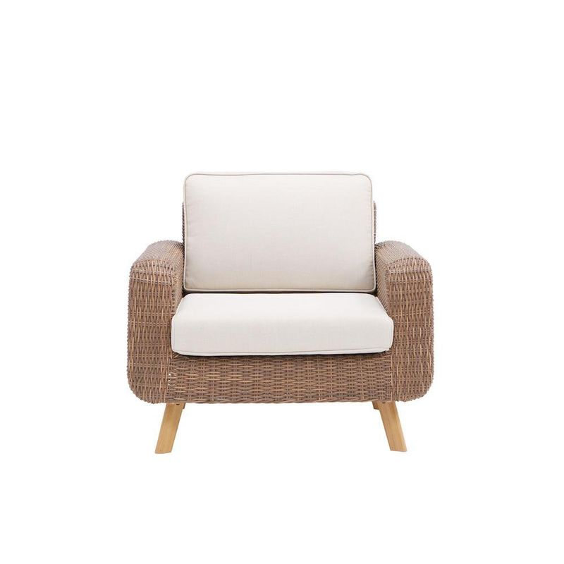 Sillón de Jardín Nerea de Aluminio y Ratán Sintético Color Beige