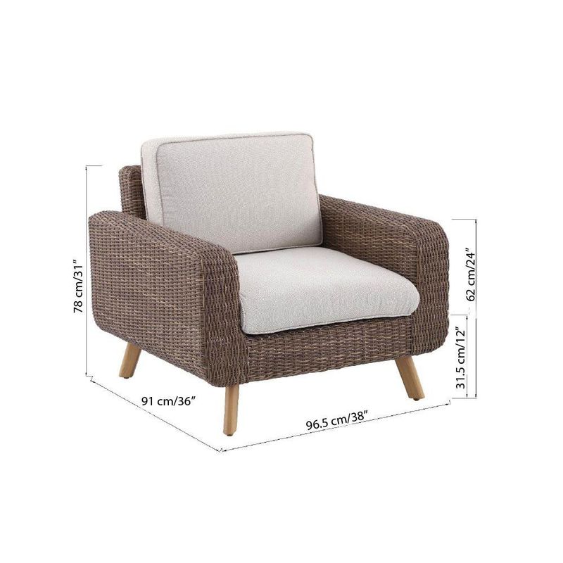 Sillón de Jardín Nerea de Aluminio y Ratán Sintético Color Beige