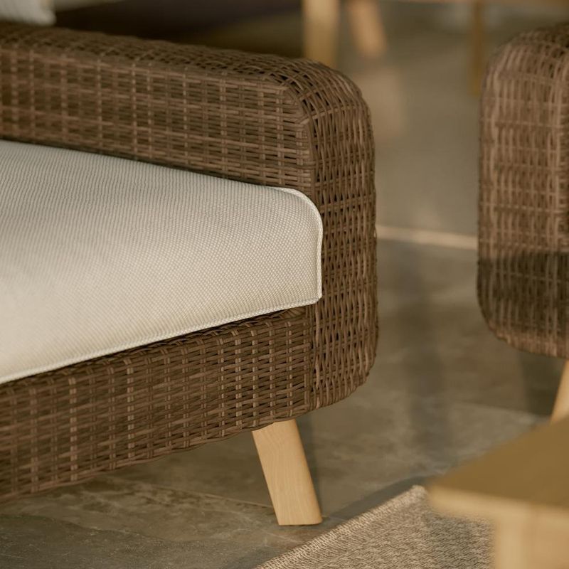 Sillón de Jardín Nerea de Aluminio y Ratán Sintético Color Beige