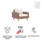 Sillón de Jardín Nerea de Aluminio y Ratán Sintético Color Beige