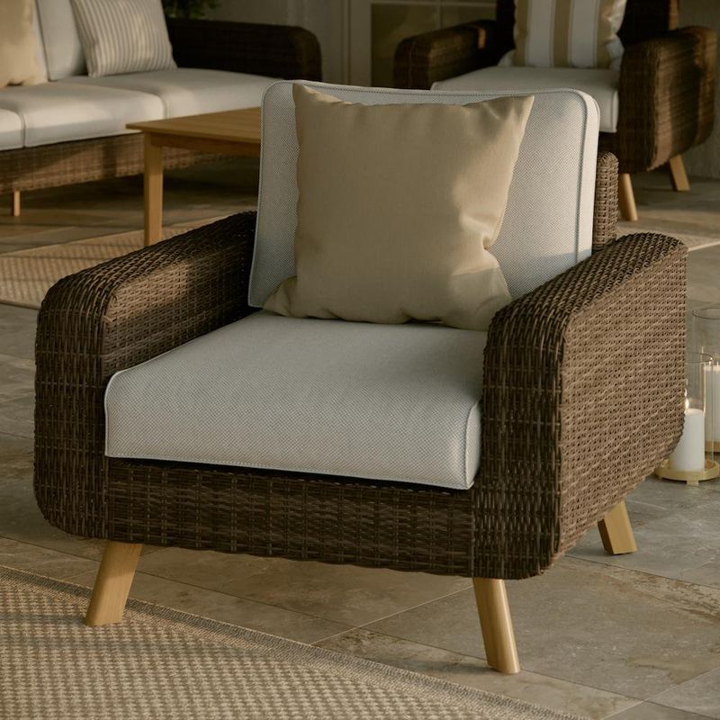 Sillón de Jardín Nerea de Aluminio y Ratán Sintético Color Beige