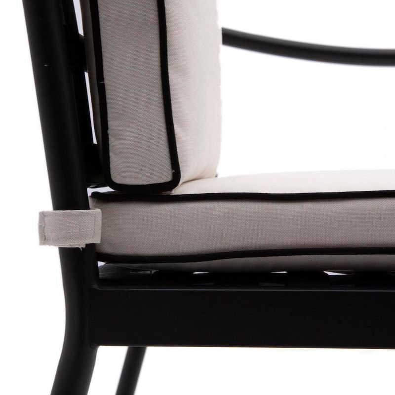 Set de 2 Sillas de Jardín Victoria con Brazos de Aluminio Color Negro