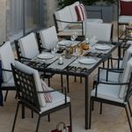 Set de 2 Sillas de Jardín Victoria con Brazos de Aluminio Color Negro