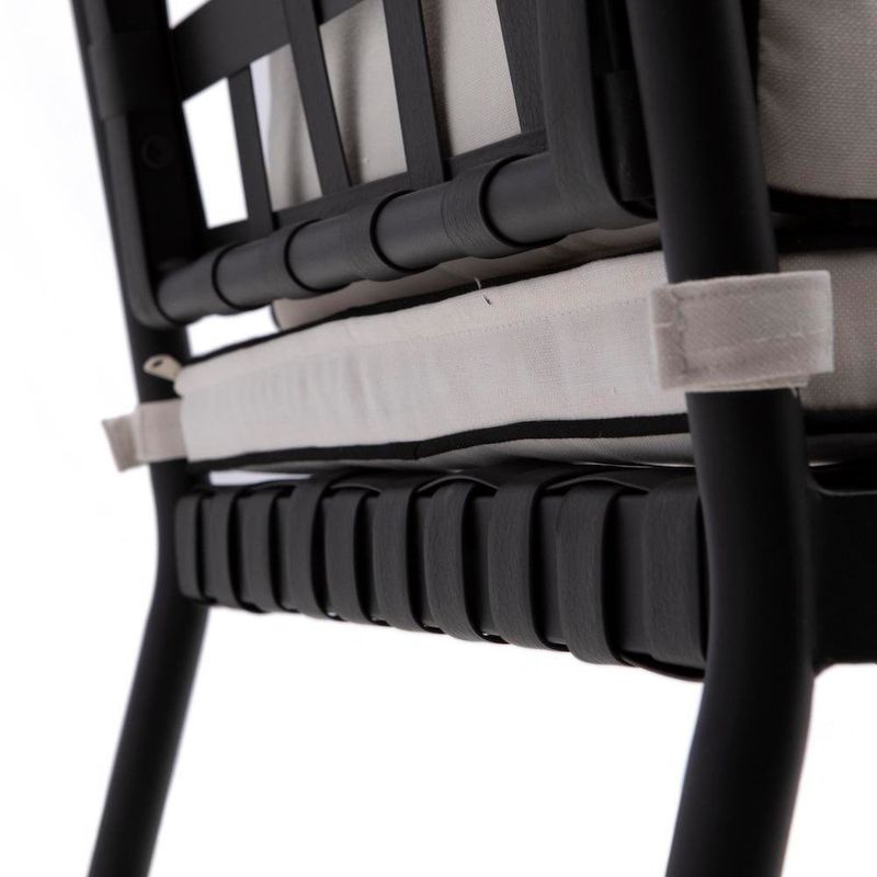 Set de 2 Sillas de Jardín Victoria con Brazos de Aluminio Color Negro