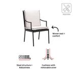 Set de 2 Sillas de Jardín Victoria con Brazos de Aluminio Color Negro