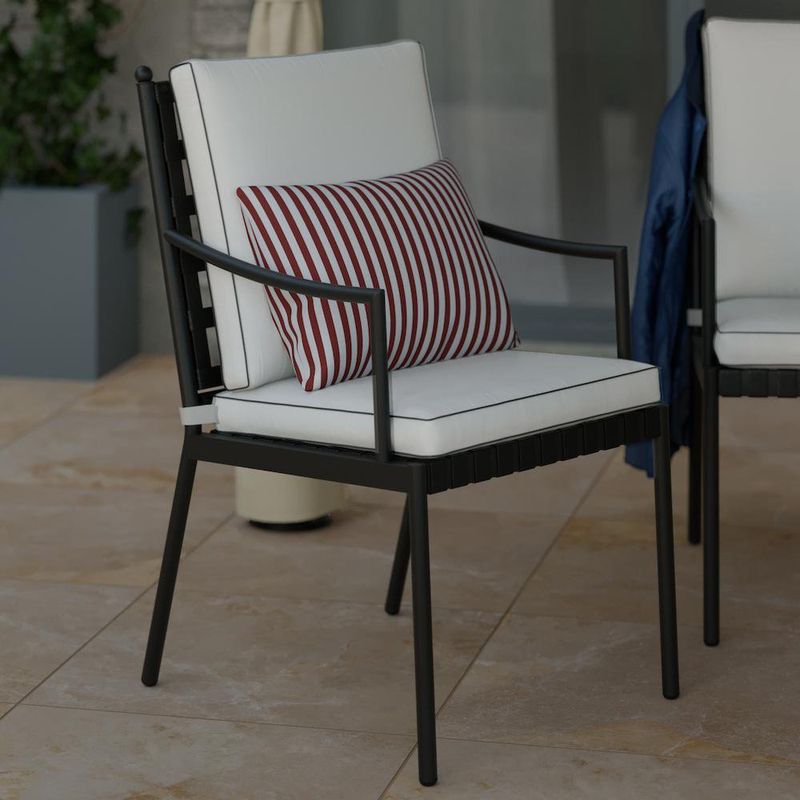 Set de 2 Sillas de Jardín Victoria con Brazos de Aluminio Color Negro