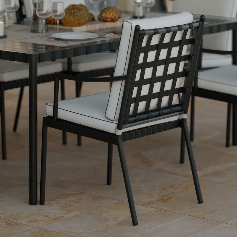 Set de 2 Sillas de Jardín Victoria con Brazos de Aluminio Color Negro