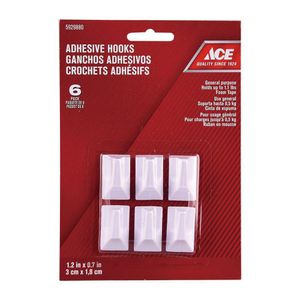 Set de 6 Ganchos Adhesivos Blancos
