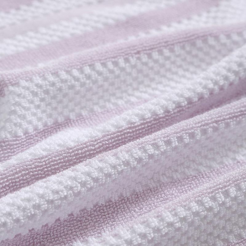 Set de 6 Toallas de Baño con Rayas Rosa