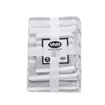 Set de 6 Toallas de 100% Algodón a Rayas Grises y Blancas con 2 de Baño, 2 de Mano y 2 Faciales
