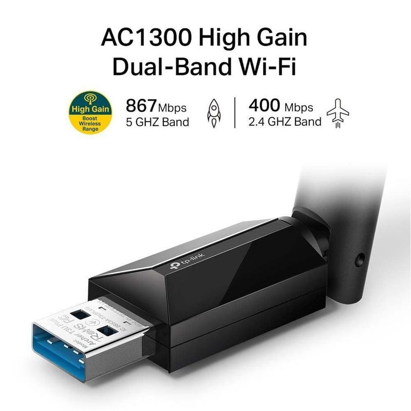 Adaptador USB Inalámbrico AC1300 Dual Band