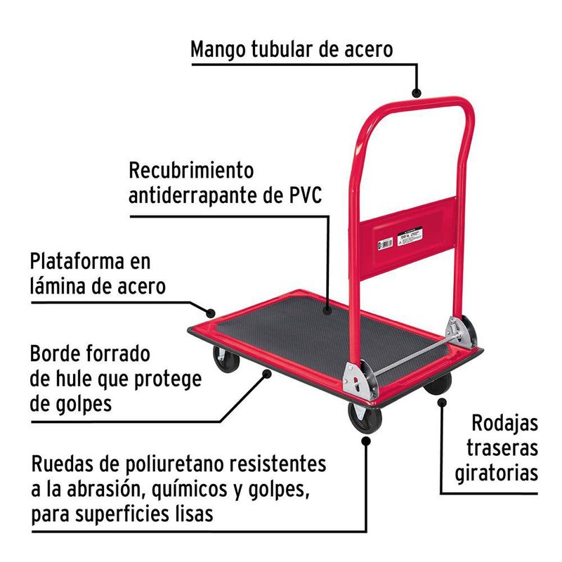 Carro de Carga Plegable Tipo Plataforma 150 Kg