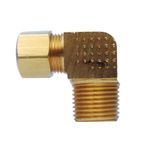 Codo de Compresión de Latón MPT a 90 Grados 3/8 X 3/8 Plg