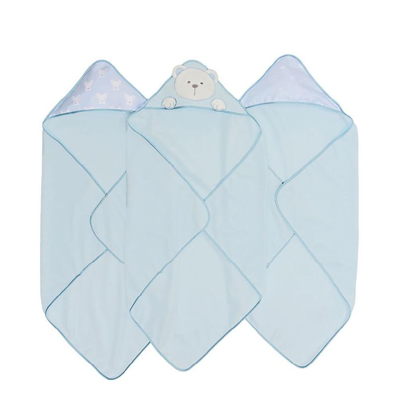 Set de Toallas con Capucha Azul