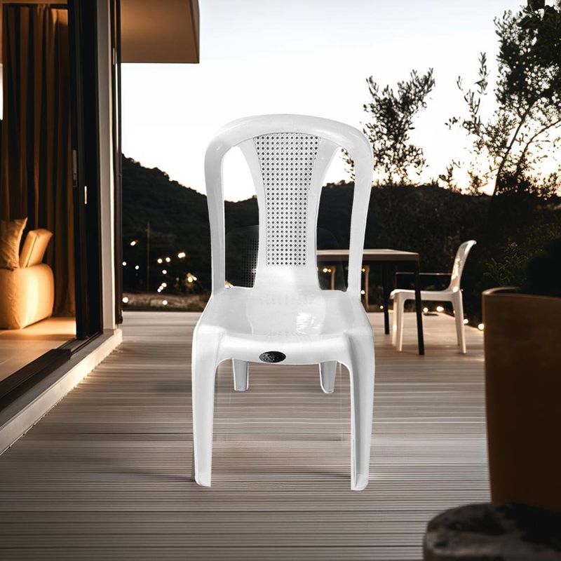 Silla Plástica sin Brazos Praga Blanca