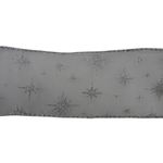 Listón Plateado de Copos  2.5 Plg X 10 Yardas - Scandi