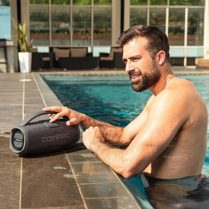 Bocina Portátil CMQ de 50 W Color Gris y Rojo