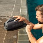 Bocina Portátil CMQ de 50 W Color Gris y Rojo