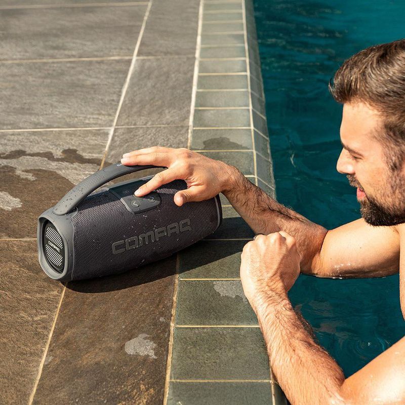 Bocina Portátil CMQ de 50 W Color Gris y Rojo