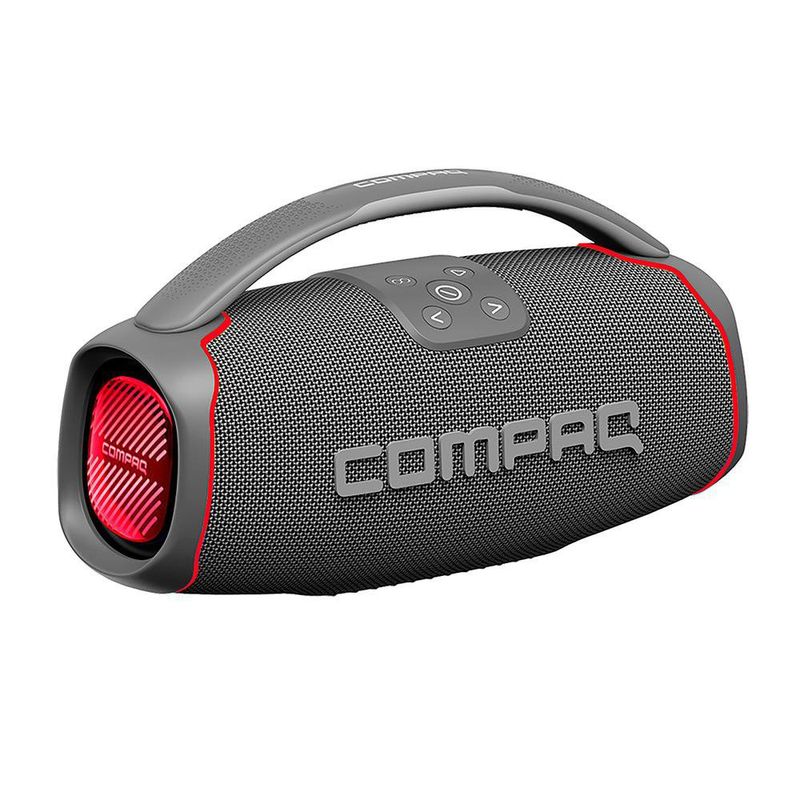 Bocina Portátil CMQ de 50 W Color Gris y Rojo