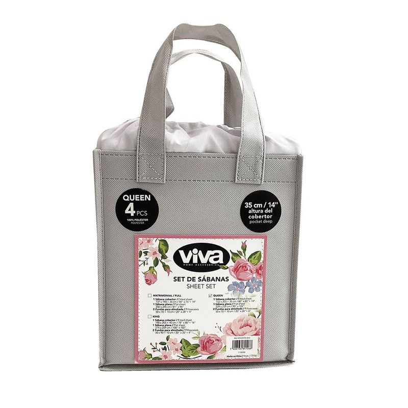 Set de Sábanas Queen 4 Pzas Colores Surtidos