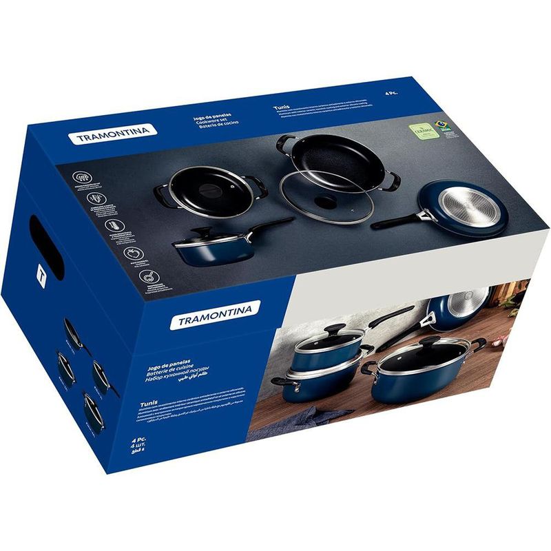 Batería de Cocina Tunis Azul 4 Pzas