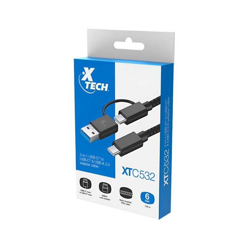 Cable USB-C a USB-C con Adaptador Dongle USB-A